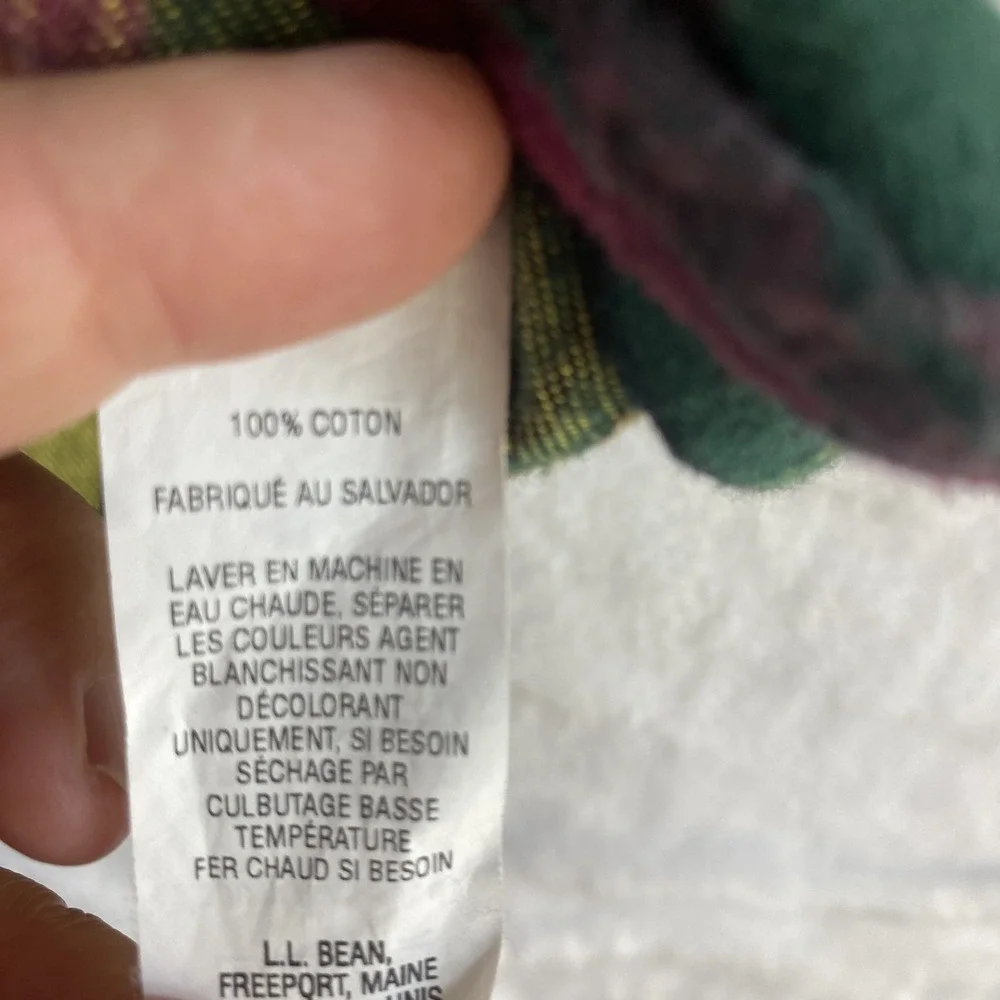 L.L.‎ Bean Flannel Shirt Men's Sz XL Bright Plaid Long Sleeve 100% Cotton - Picture 6 of 10